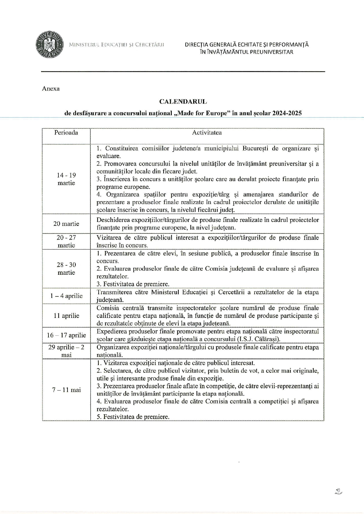 Adresa lansare concurs Made for Europe 2025 page 0002